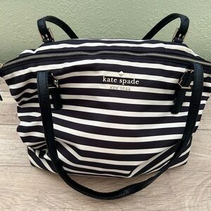 Kate Spade Black and White Striped Tote